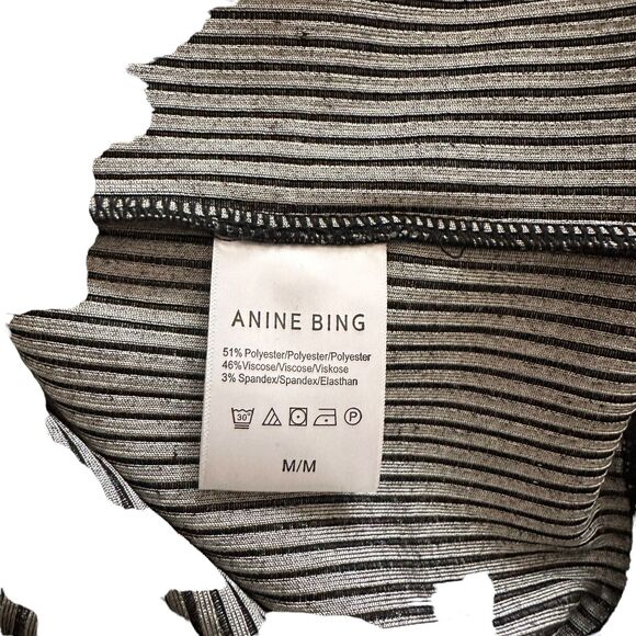 ANINE BING Moss Stripe Knit Mini Dress NWT Sz Medium - Picture 5 of 5